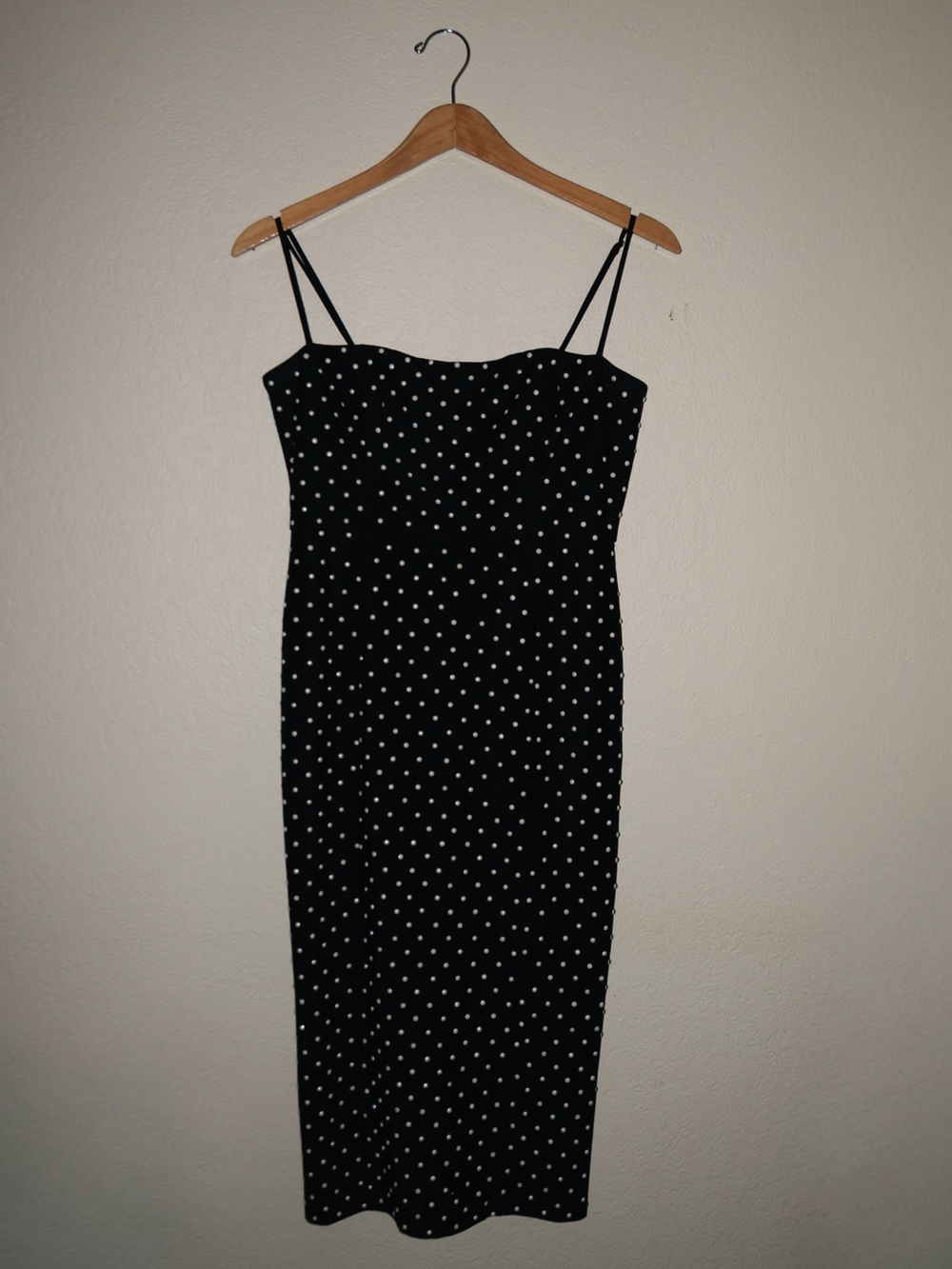 Misha Collection Polka Dot Midi Dress | Black & White Slip Dress | Size 6